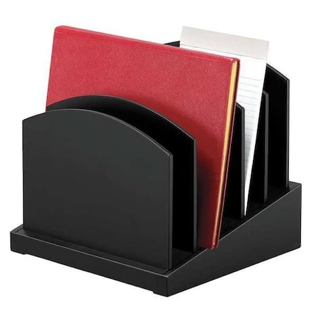 Incline Sorter, Black, Wood, 9 1/2 in W, 9 1/2 in L, 9 1/2 in H, 5 Number of Compartments MPN:8601-5