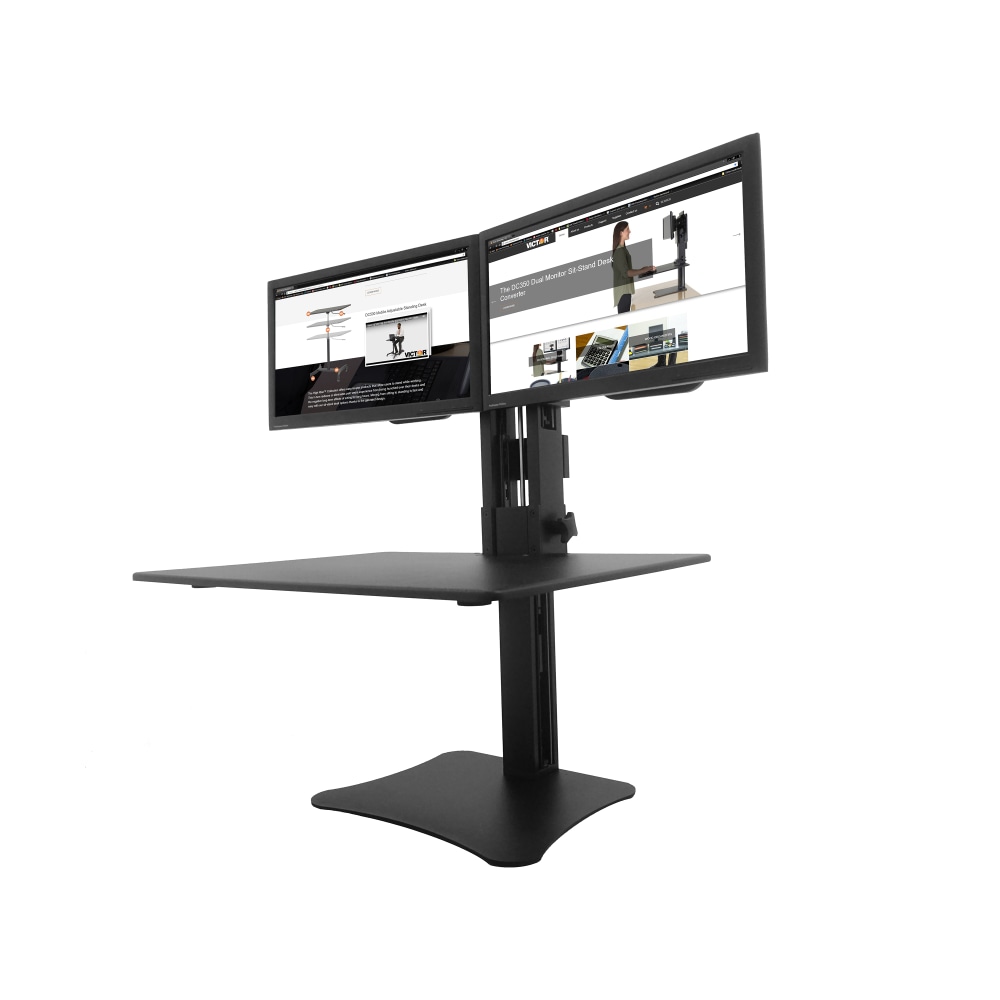 Victor High Rise DC350 Dual Monitor Standing Desk Riser, Black MPN:DC350