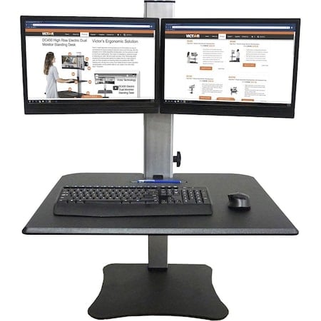Standing Desk Converter, 28 in W, Black MPN:DC350A