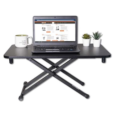 Laptop Stand, 28 3/4 in D X 18 1/2 in W X Melamine, Steel, Black MPN:DCX110
