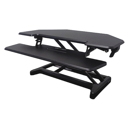 Standing Desk Converter, 28 in D X Yes H, 36 in W X Black MPN:DCX650
