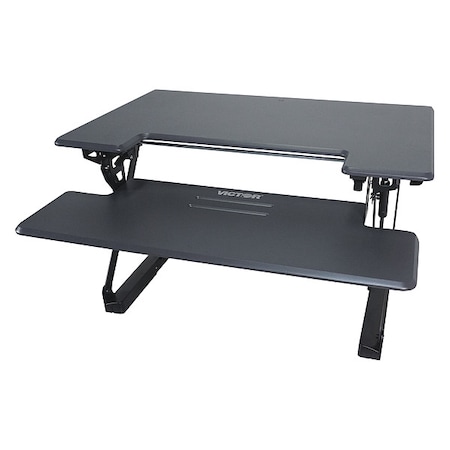 Height Adjustable Standing Desk with Keyboard Tray Standing Desk Converter, 23 in D X 36 in W X MPN:DCX760G