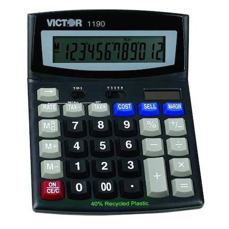Finance Portable Calculator, LCD, 12 Digit MPN:1190