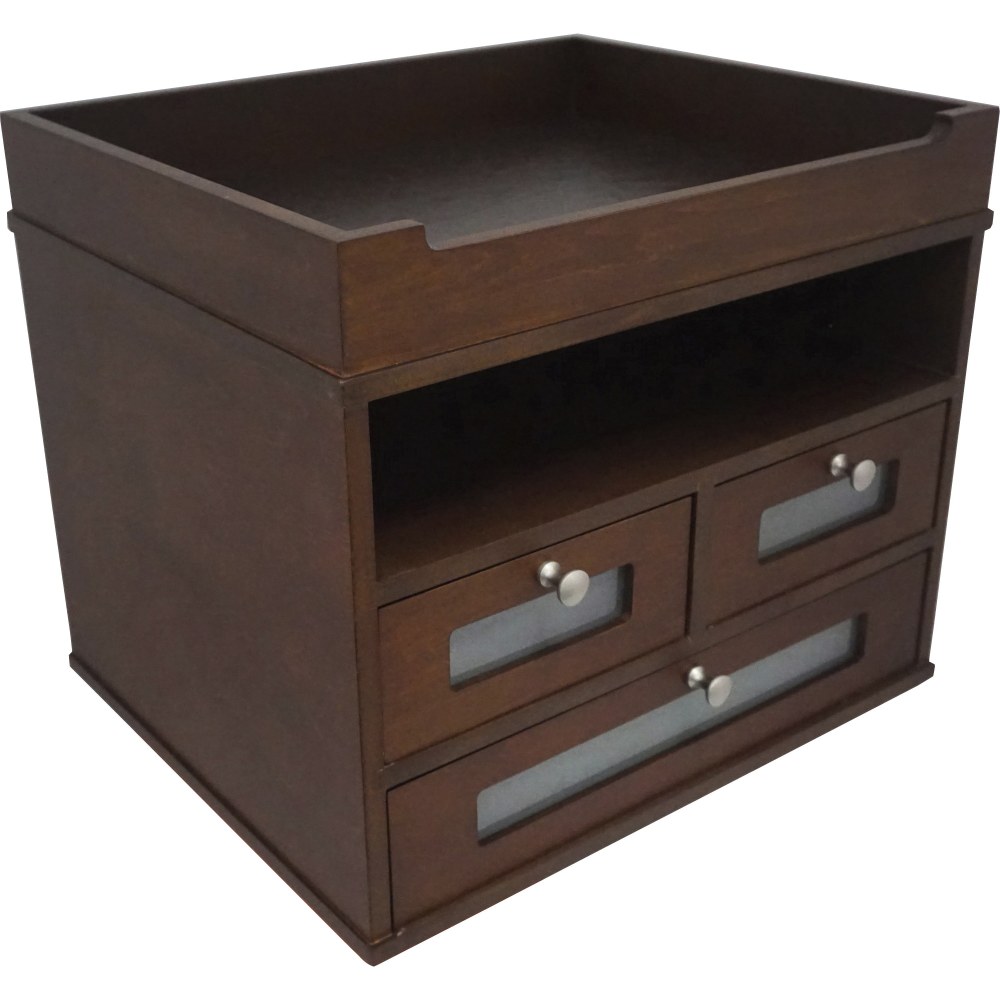 Victor Heritage Wood H5500 Tidy Tower Organizer - 3 Compartment(s) - 3 Drawer(s) - 10.8inx12.3inx 10.8in Depth - H5500 MPN:H5500