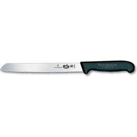 Victorinox 8 Bread Knife Slant Tip Serrated Blade Black Fibrox Handle 40549 5.2533.21 - Pkg Qty 10
