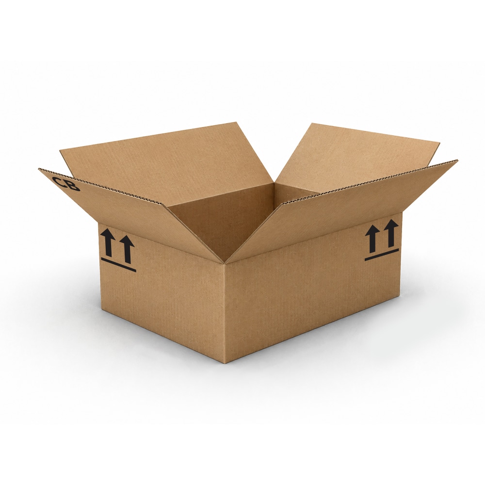 Standard-Duty Single Wall Corrugated Shipping Boxes, Each Box 16-1/2in x 12in x 6in, Kraft, Pallet Qty 600 MPN:1591676