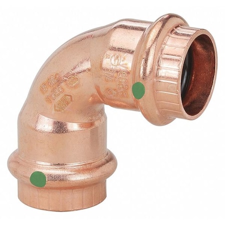 90 Degree Elbow, Copper, Press-Fit x Press-Fit, 3/4 in x 3/4 in Tube Size, EPDM O-Ring MPN:77022