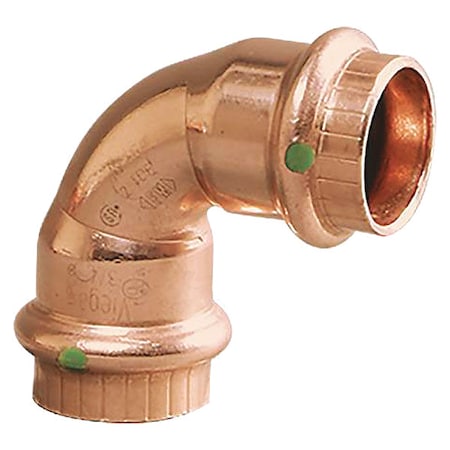 90 Degree Elbow, Copper, Press-Fit x Press-Fit, 1/2 in x 1/2 in Tube Size, EPDM O-Ring MPN:77317