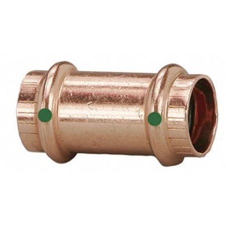 ProPress Straight Coupling, No Stop, 1-1/4 in Press-Fit x 1-1/4 in Press-Fit, 2-7/32 in L, Copper MPN:78187