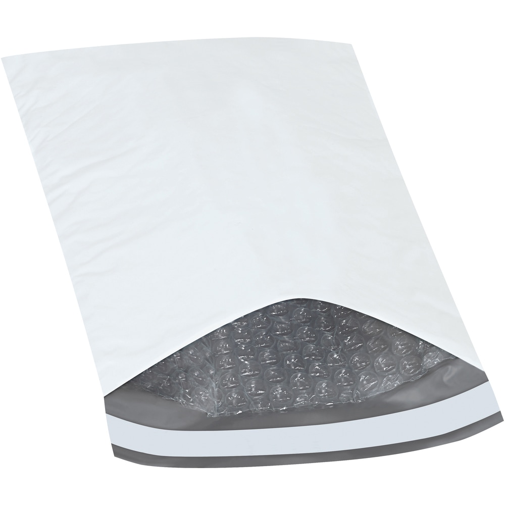 Partners Brand Bubble-Lined Poly Mailers, 6 1/2in x 10in, White, Box Of 250 MPN:XPAK0
