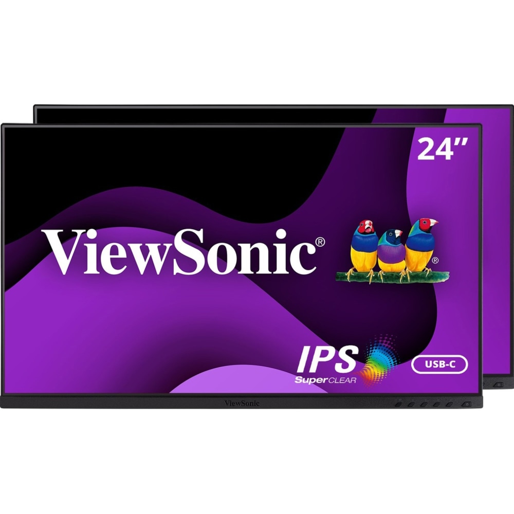 ViewSonic VG2455_56A_H2 24in 1080p IPS Docking Monitor Heads, Pack Of 2 Monitor Heads MPN:VG2455_56A_H2