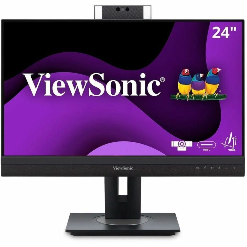 ViewSonic VG2457V 24 Inch 1080p Video Conference Docking Monitor with Windows Hello Compatible IR Webcam, Advanced Ergonomics, and 90W USB C MPN:VG2457V
