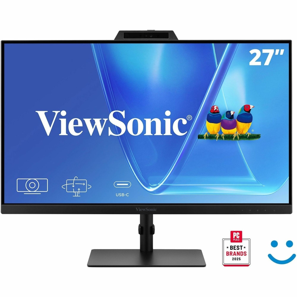 ViewSonic VG2741V 27in 1080p IPS Video Conferencing Monitor with Integrated Windows Hello Certified IR 5MP Webcam MPN:VG2741V