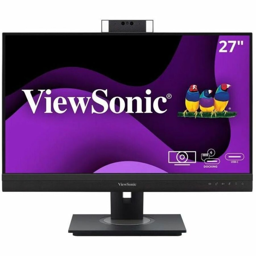 ViewSonic VG2757V-2K 27 Inch 1440p Video Conference Docking Monitor with Windows Hello Compatible IR Webcam, Advanced Ergonomics, and 90W USB C MPN:VG2757V-2K