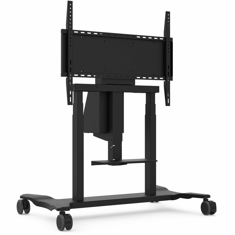 Viewsonic Electric Height-Adjustable Steel Mobile Cart With Motorized Lift For 55in to 86in Displays, 74-7/16inH x 49-1/8inW x 28-1/8inD, Black MPN:VB-STND-007