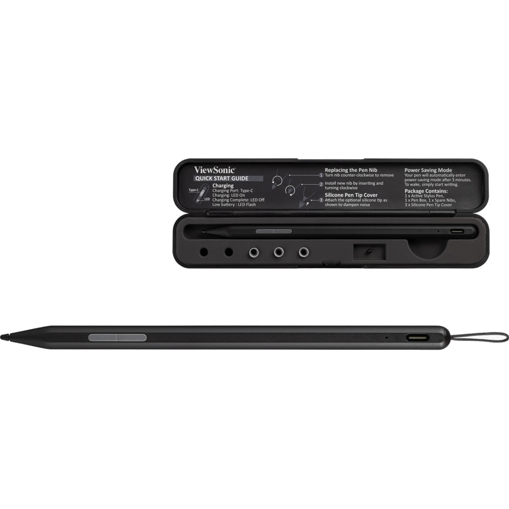 ViewSonic Stylus - Capacitive Touchscreen Type Supported - Active - Replaceable Stylus Tip - Black MPN:ACP302-B0WW