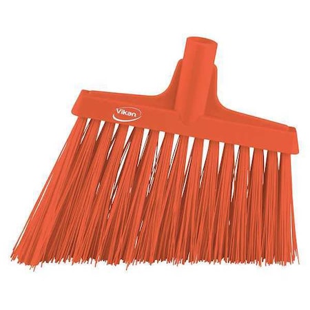 11 51/64 in Sweep Face Angle Broom, Stiff, Synthetic, Orange MPN:29147
