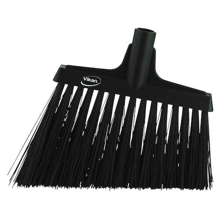 11 51/64 in Sweep Face Angle Broom, Stiff, Synthetic, Black MPN:29149