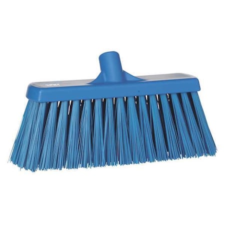 12 in Sweep Face Broom Head, Stiff, Synthetic, Blue MPN:29153