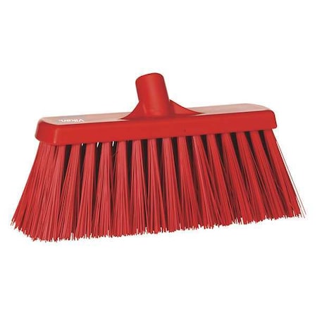 12 in Sweep Face Broom Head, Stiff, Synthetic, Red MPN:29154