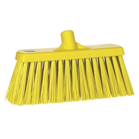 12 in Sweep Face Broom Head, Stiff, Synthetic, Yellow MPN:29156