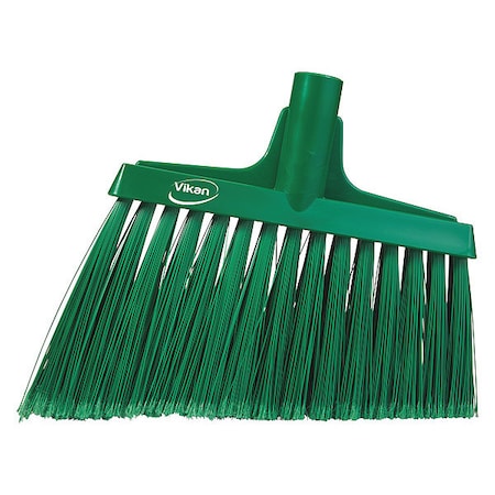 9 in Sweep Face Angle Broom, Soft, Synthetic, Green MPN:29162