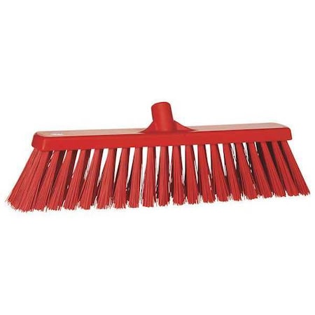 19 in Sweep Face Broom Head, Stiff, Synthetic, Red MPN:29204