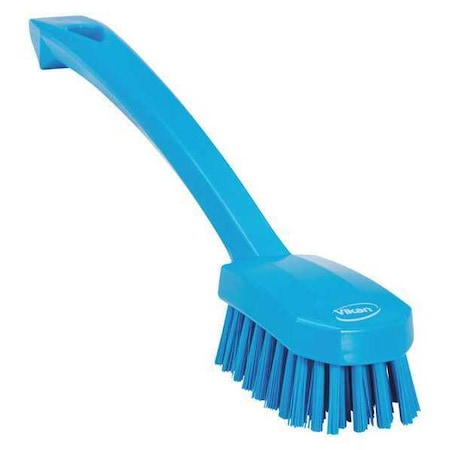 1 37/64 in W Scrub Brush, Medium, 7 45/64 in L Handle, 3 in L Brush, Blue, Plastic MPN:30883
