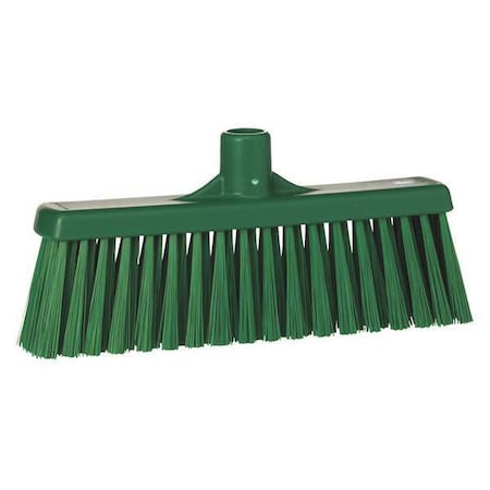 12 in Sweep Face Broom Head, Stiff, Synthetic, Green MPN:31662