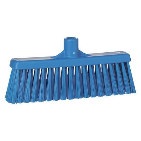12 in Sweep Face Broom Head, Stiff, Synthetic, Blue MPN:31663