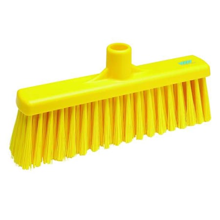 12 in Sweep Face Broom Head, Stiff, Synthetic, Yellow MPN:31666