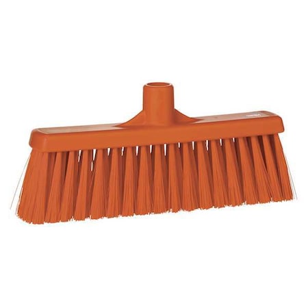 12 in Sweep Face Broom Head, Stiff, Synthetic, Orange MPN:31667
