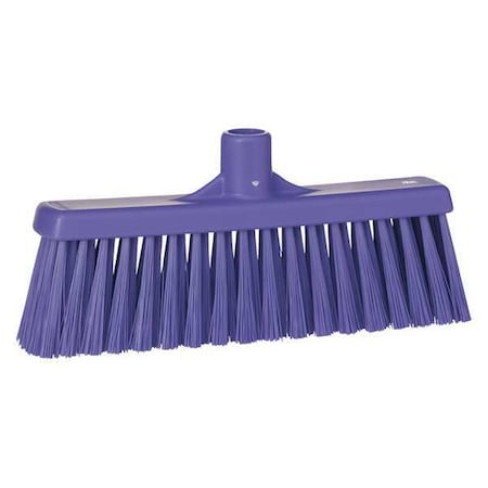 12 in Sweep Face Broom Head, Stiff, Synthetic, Purple MPN:31668