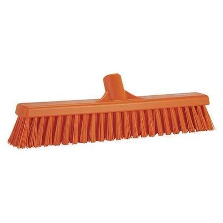 16 in Sweep Face Floor Broom, Soft/Stiff Combination, Synthetic, Orange MPN:31747