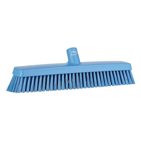 16 1/2 in Sweep Face Broom Head, Soft/Stiff Combination, Blue MPN:31753