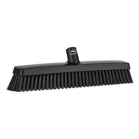 16 1/2 in Sweep Face Broom Head, Soft/Stiff Combination, Black MPN:31759