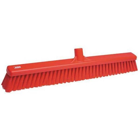 24 in Sweep Face Broom Head, Soft/Stiff Combination, Synthetic, Red MPN:31944