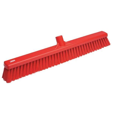 24 in Sweep Face Broom Head, Soft, Synthetic, Red MPN:31994