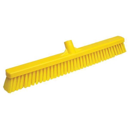 24 in Sweep Face Broom Head, Soft, Synthetic, Yellow MPN:31996