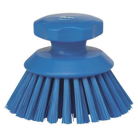 3 3/4 in W Scrub Brush, Stiff, 3 in L Handle, 3 3/4 in L Brush, Blue, Plastic, 5 in L Overall MPN:38853