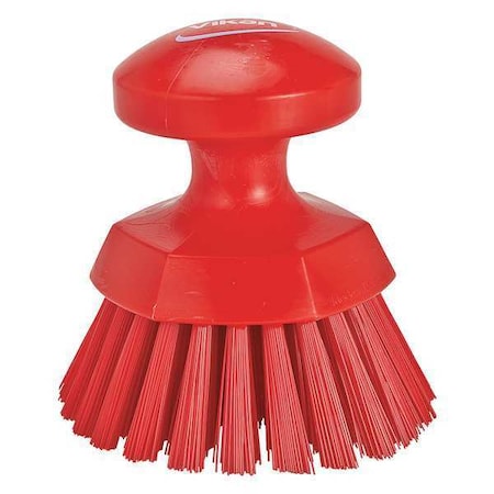 3 3/4 in W Scrub Brush, Stiff, 3 in L Handle, 3 3/4 in L Brush, Red, Plastic, 5 in L Overall MPN:38854