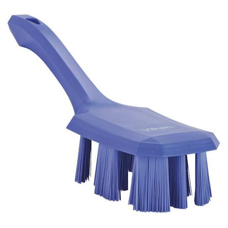 2 7/8 in W Scrub Brush, Stiff, 5 3/4 in L Handle, 4 3/4 in L Brush, Purple, Plastic MPN:41798