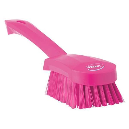 3 in W Scrub Brush, Stiff, 5 57/64 in L Handle, 4 1/2 in L Brush, Pink, Plastic, 10 in L Overall MPN:41921
