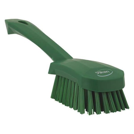 3 in W Scrub Brush, Stiff, 5 57/64 in L Handle, 4 1/2 in L Brush, Green, Plastic, 10 in L Overall MPN:41922