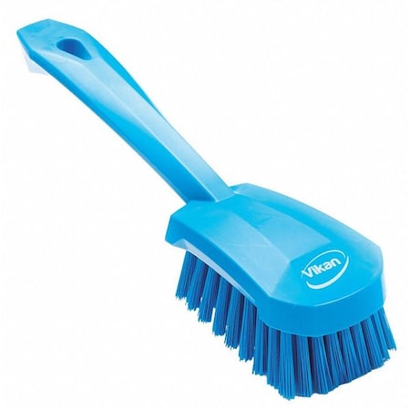 3 in W Scrub Brush, Stiff, 5 57/64 in L Handle, 4 1/2 in L Brush, Blue, Plastic, 10 in L Overall MPN:41923