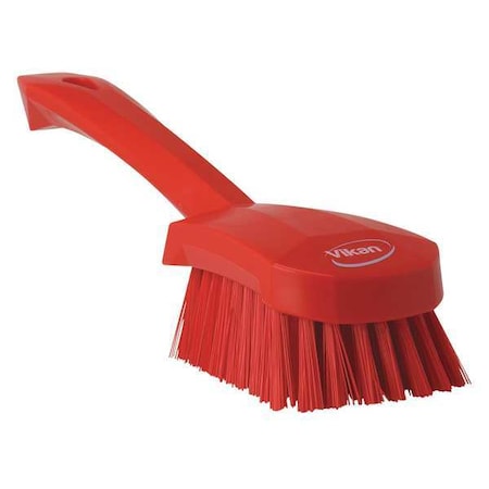 3 in W Scrub Brush, Stiff, 5 57/64 in L Handle, 4 1/2 in L Brush, Red, Plastic, 10 in L Overall MPN:41924