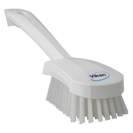 3 in W Scrub Brush, Stiff, 5 57/64 in L Handle, 4 1/2 in L Brush, White, Plastic, 10 in L Overall MPN:41925