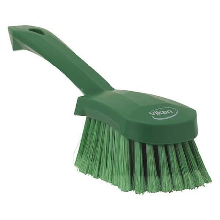 3 in W Scrub Brush, Soft, 5 57/64 in L Handle, 4 1/2 in L Brush, Green, Plastic, 10 in L Overall MPN:41942