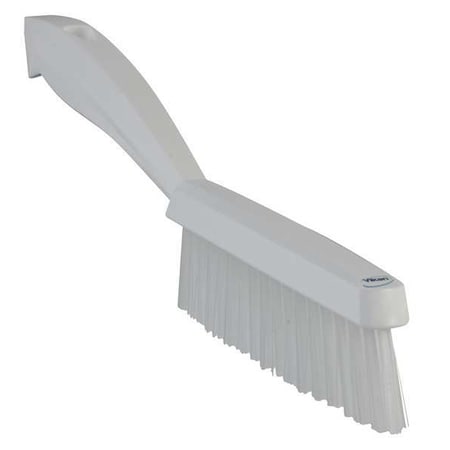 13/16 in W Scrub Brush, Stiff, 11 51/64 in L Handle, 5 51/64 in L Brush, White, Plastic MPN:41955