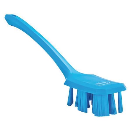 2 7/8 in W Scrub Brush, Stiff, 11 1/4 in L Handle, 4 3/4 in L Brush, Blue, Plastic MPN:41963